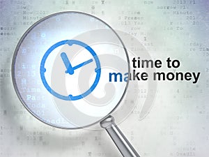 Timeline concept: Clock and Time to Make money