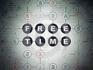 Timeline concept: Free Time on Digital Data Paper background