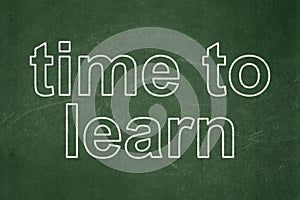 Timeline concept: Time to Learn on chalkboard background