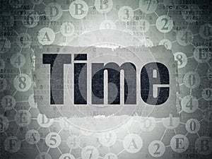 Timeline concept: Time on Digital Data Paper background