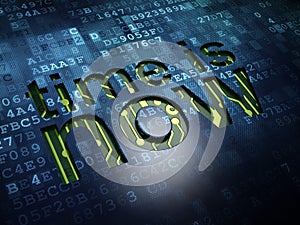 Timeline concept: Time is Now on digital screen
