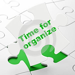 Timeline concept: Time For Organize on puzzle background