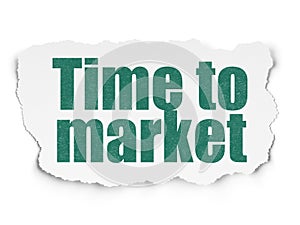 Timeline concept: Time to Market on Torn Paper background