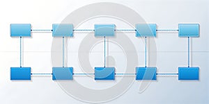 Timeline diagram template layout in blue color Flowchart infog Creative AI photo