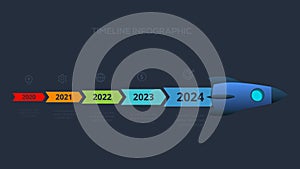 Timeline infographic with 5 elements, template for web, business, presentations. Template for web on a background.