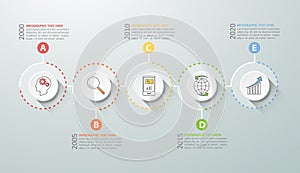 Timeline infographic 5 options, Business concept infographic