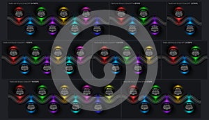 Timeline infographic 9 steps timeline concept. Winding road.