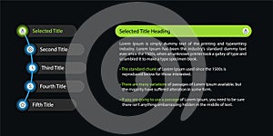 Timeline Infographic, Business data visualization, Process chart, Listed steps and description, web buttons. Business template for