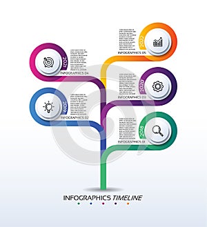 Timeline infographic business template colorful gradient