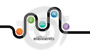 Timeline infographic design element and number options. Business concept with 5 steps.