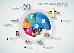 Timeline Infographic design template Flast Style photo