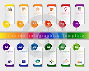 Timeline Infographic Design Template. Vector illustration