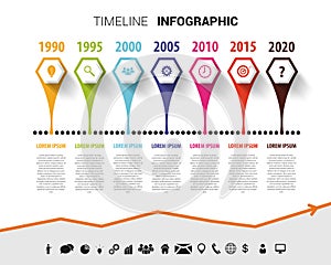 Timeline infographic design template. Vector illustration