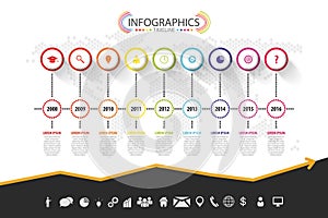 Timeline infographic design. Vector with icons