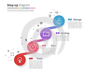 Timeline Infographic with diagrams. With set of Icons. Vector de