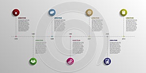 Timeline infographic elements. Vector with icons