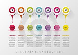 Timeline infographic modern design. Vector with icons