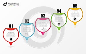 Timeline Infographic with pointers. Business concept