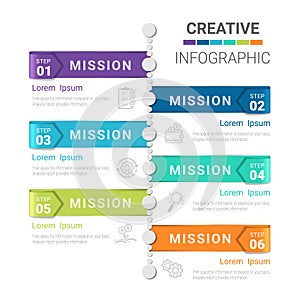 Timeline infographic template with 5 options, vector infographics design and Presentation business
