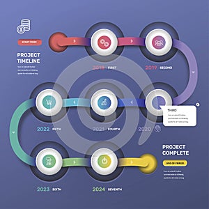 Timeline Infographic tools business template, can be used for presentation, web or workflow diagram layout