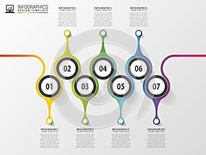 Timeline infographics design template with numbers. Modern concept.