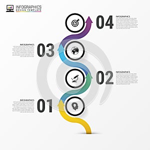 Timeline infographics. Modern design template with icons. Vector