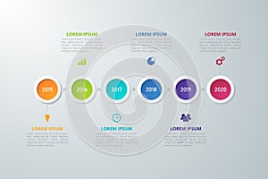 Timeline infographics template for business, education, web design, banners, brochures, flyers.