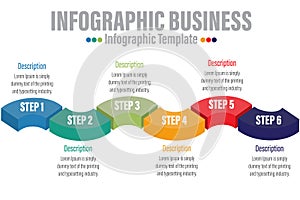 Timeline presentation for Timeline infographics design vector and Presentation business can be used for Business concept with Six