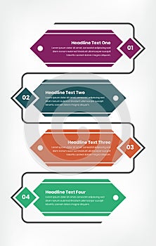 Timeline or progress infographics design with abstract shapes