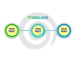 The timeline of three parts for your website.