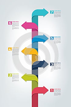 Timeline vertical report, template, chart, scheme, step by step infographic.