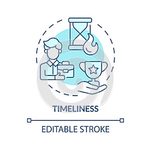 Timeliness soft blue concept icon