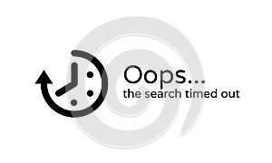 Timeout error time out vector icon background