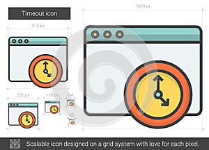 Timeout line icon. photo