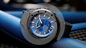 timepiece carbon fiber blue photo