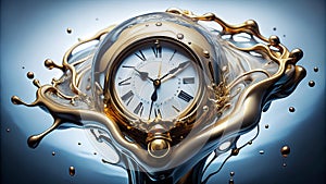 A Timepiece with Liquid Numbers Dripping Down the Face