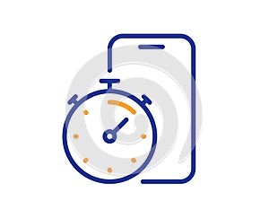 Timer app line icon. Stopwatch time sign. Vector