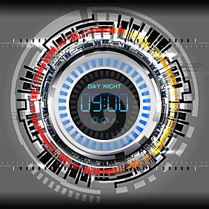 Timer circle technology background