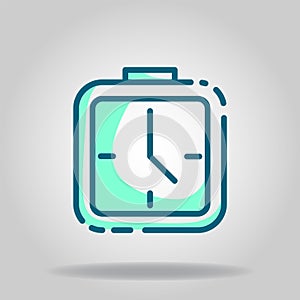 Timer clock icon or logo in twotone