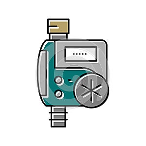 timer drip water irrigation color icon vector illustration
