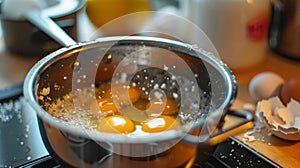 The timer function on the cooker ensuring accurate timing for desired egg consistency photo