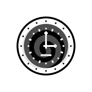 Black solid icon for Timer, clock and wall hand