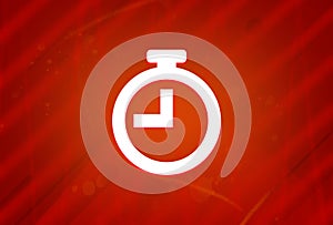 Timer icon isolated on abstract red gradient magnificence background