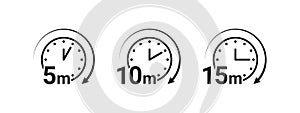 Timer icons. Cooking time icons. Timer symbols. Vector scalable graphics