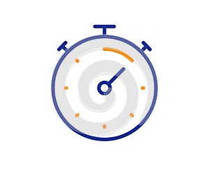 Timer line icon. Stopwatch time sign. Vector