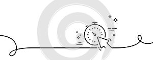 Timer line icon. Time or clock sign. Continuous line with curl. Vector