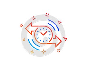 Timer line icon. Time or clock sign. Vector