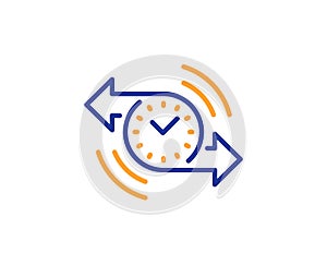 Timer line icon. Time or clock sign. Vector
