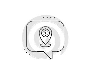 Timer line icon. Time sign. Location pointer symbol. Vector