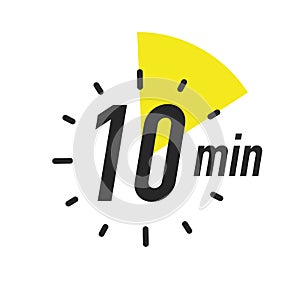 Timer 10 minutes symbol color style isolated on background